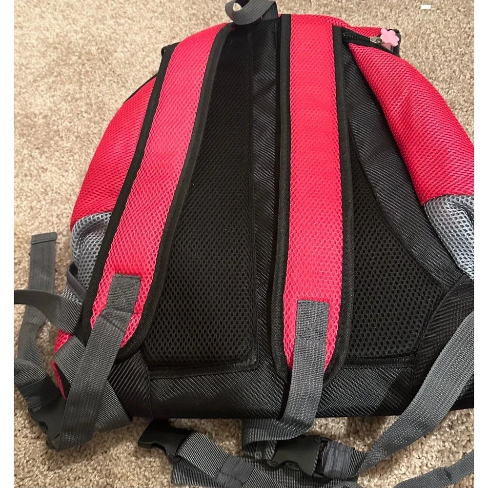 Pink and gray dog backpack by Noblepawz